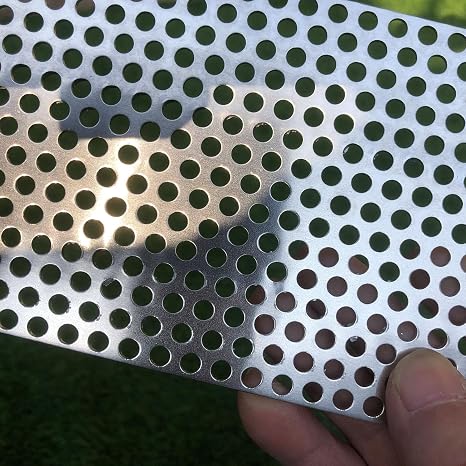 Aluminum Perforated Metal Sheets 16 Gauge 7.8 inch by 3.9 inch Expanded Metal Mesh Aluminum Opening 1/5" 0.2 inch (About 5 mm) Perforated Steel Sheet Aluminum Mesh Screen Decorative Metal Mesh