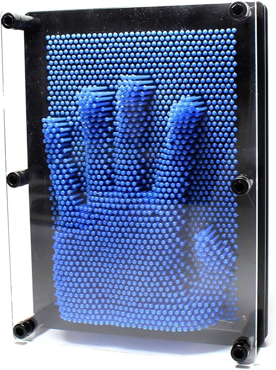 3D Pin Art Board - Classic Pin Art Toy Sculpture Pin Impression Mold 3-Dimensional 5" x 7" (Dark Blue)