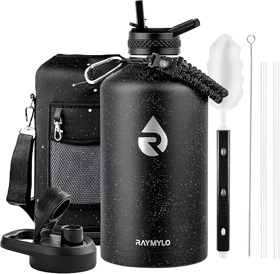 RAYMYLO One Gallon Water Bottle Insulated 128 oz, Stainless Steel