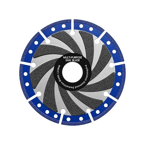 LOZLIN 4.5" Diamond Metal Cutting Blade, 7/8" Arbor Heavy Duty for Steel | Cuts 10 Materials: Metal, Steel, Rebar, Concrete, Tile, Plastic & Wood | 7/8" Arbor, 32-Tooth Design | Heavy Duty, Dry Cut