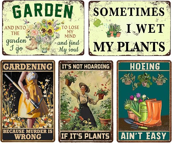 Metal Garden Decor - Unique Gardening Gifts for Women, Funny Garden Signs for Outdoor, Patio, Yard Decoration, 12" x 8" - Perfect Housewarming Gift for Mothers, Grandmas, and Plant Lovers
