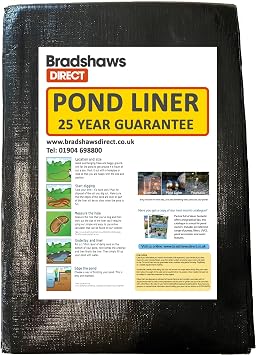 Polyex Water Garden Koi Fish Pond Liner 26 2 X 19 8, Reversible Black or Brown Color Flexible Backyard Liners for Fish Ponds, Water Features, Fountains, Waterfall Lining, Water Gardens