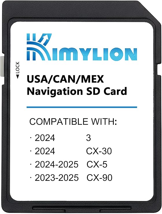 Navigation SD Card for Select 2023-2025 Mazda, KMV666EZ1C, USA/CAN/MEX Maps | Compatible with Mazda 3/CX-30 (2024), CX-5 (2024-2025), CX-90 (2023-2025); Works with Built-In Navigation, No Data Needed