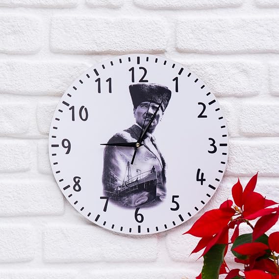DeepCraft Decorative Wooden Wall Clock Living Room, Office, Office, Home Stylish Design-Atatürk2
