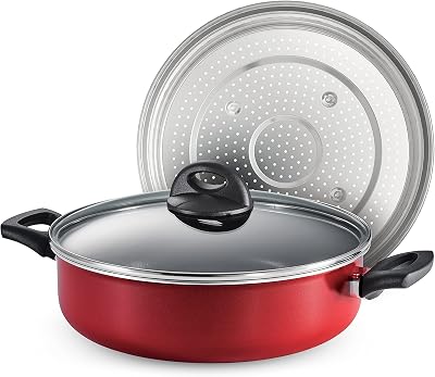 Tramontina 4 Qt Covered Nonstick Pan with Steamer, 80149134DS