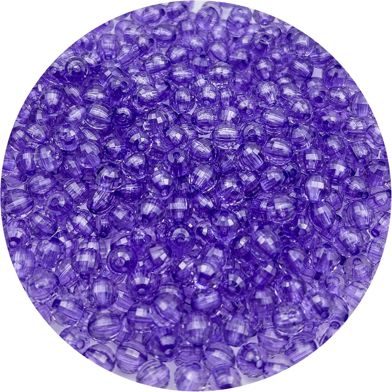 1000PCS 6MM Round Crystal Acrylic Beads Crystal Faceted Beads Spacer Beads for DIY Crafts Jewelry Making, Bracelets Necklaces Wind Chimes Suncatchers Loose Gemstones61-Purple
