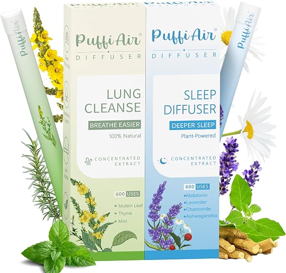 PUFFIAIR Herbal Diffuser Duo, Night & Day Relax Bundle