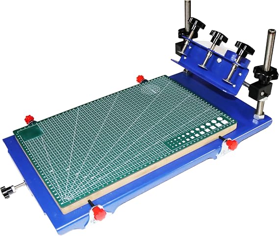TECHTONGDA 3D Screen Printing Machine Micro-Registration Silk Screen Printing Press for PCB Metal Plate Glass Single Color Screen Printer 17.5x11.5 Inch
