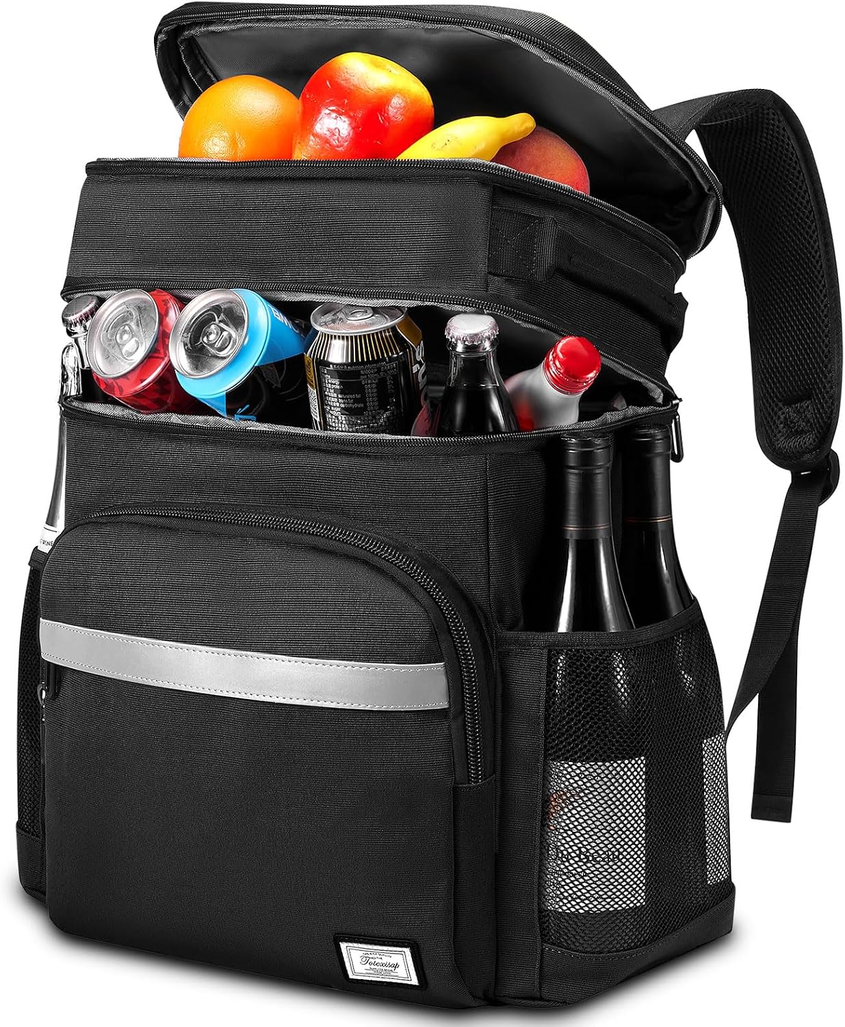 Cooler Backpack 54 Cans, Backpack Coolers Insulated Leak Proof, Large Capacity Beach Ice Chest Backpack, Waterproof Soft Cooler Bag Lunch Backpack for Men Women Camping Hiking Black