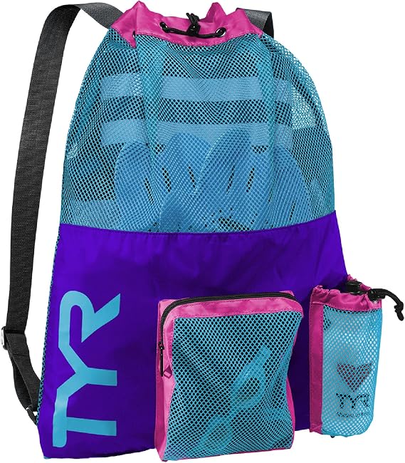 TYR Unisex's Big Mesh Mummy Backpack Bag, Purple/Blue/Pink, 40L