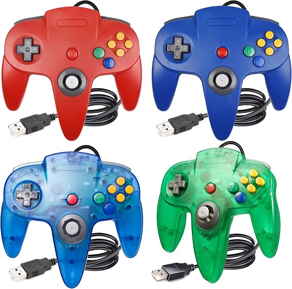 miadore 4 Pack USB N64 Controller, Classic N64 Controller Wired 64 Gamepad Controller Joystick for PC MAC Raspberry pi 4 [Windows]...