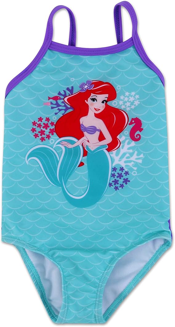 Disney Little Mermaid Princess Ariel Baby Girls One Piece Bathing Suit Green Purple 24 Months