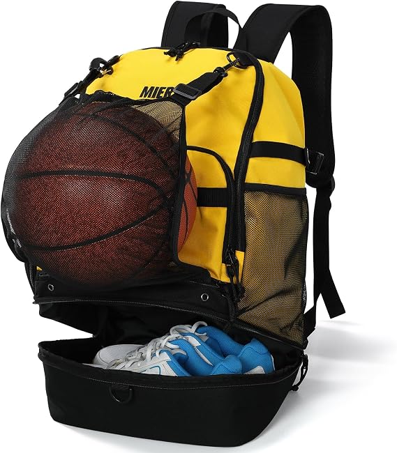 MIER Basketball Backpack Bags Sports Gym Backpacks with Shoe Compartment and Ball Holder for Adult Men Large Soccer Bag