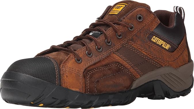 CATERPILLAR Men's Argon Composite-Toe Lace-Up Work Boot,Dark Brown,12 W US