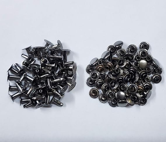 1000 pcs Single Capped Rivets (Size 33) 7mm - 9/32" Oxide Black (Gunmetal)