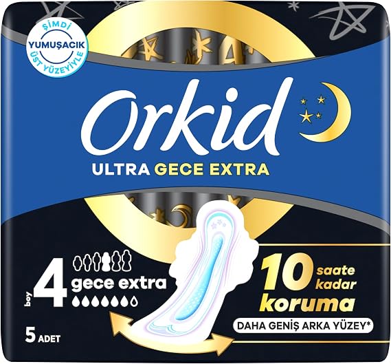 Orkid Ultra Hijyenik Ped Gece Ekstra (Boy 4) 5 Adet Ped