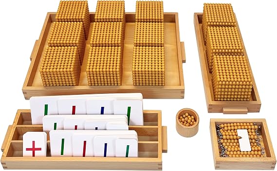 Montessori Golden Beads,Montessori Counting Beads,Montessori Math Materials,Preschool Education Toys Math Bank Game