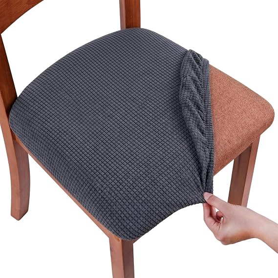 Qianderer Folding Chair Cover, Stretch Covers, Stretch Slipcovers, Protector Removable Washable Chair Seat Cushion Protectors (Gray, One Size)