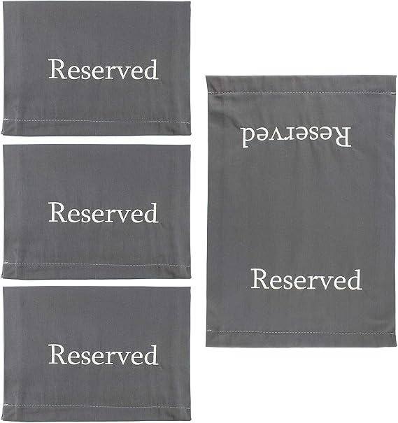 Darware Reserved Chair/Pew Cloths (4-Pack, Gray); Reserved Signs for Pews, Chairs, and Events