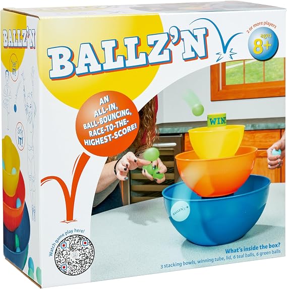 Little Kids Ballz'n | The Fast Paced Pong Ball Bouncing Trick Shots Game for Tipsy Adults and Family Night Fun Board Floor Party Adult Portable Easy Storage 2-6 Players