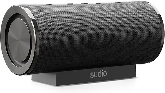 Sudio Femtio Portable Bluetooth Speakers - Wireless, IPX6 Waterproof, Dual Play, with Microphone, 14h Play Time, for Android and iOS (Black)