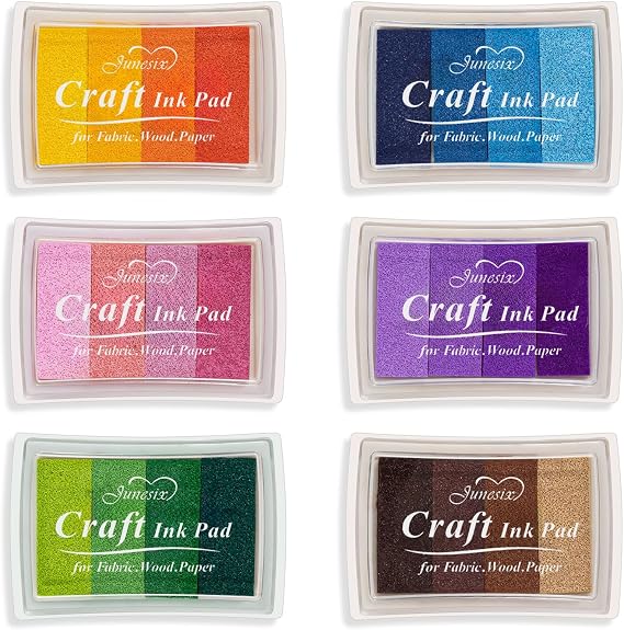 Ink Pad, 6PCS Washable Stamp Pads for Kids, 24 Colors