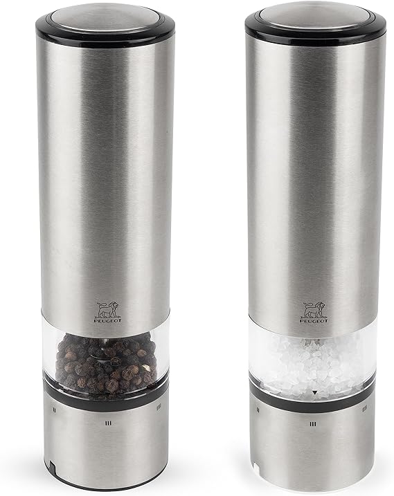 Peugeot Elis Sense Salt & Pepper Mill Set, u'Select, 8 in, Stainless Steel