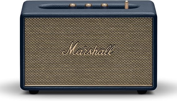 Marshall Acton III Bluetooth Home Speaker - Loud Stereo Sound with Bass and Treble Controls | Plug-in Powered | 3.5mm Aux Input - Midnight Blue