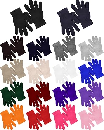 Toulite 36 Pair Adult Winter Gloves Bulk Warm Knitted Magical Gloves Stretchy Solid Color Mittens for Men Women Homeless