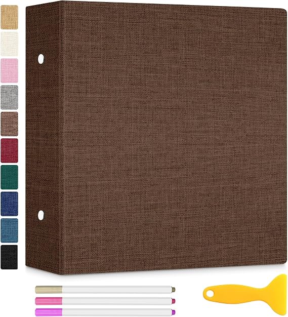 Zesthouse Large 18In Photo Album Self Adhesive 40 Pages, 3-Ring Scrapbook Albums Holds 8x10 5x7 4x6 Photos, DIY Magnetic Picture Book with Writing Space, Gift for Family Wedding Baby