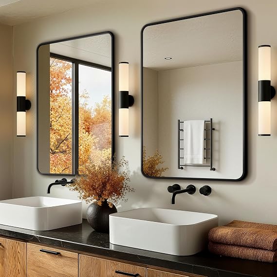 Vanity Black Bathroom Mirror for Over Sink, 2 Pack 36x24