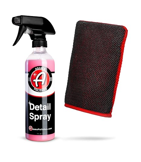 Adam's Clay Mitt Combo - Detail Spray Clay Lubricant for Medium Grade Clay for Car Detailing - Glove Quickly Removes Debris from Your Paint, Glass, Wheels, More