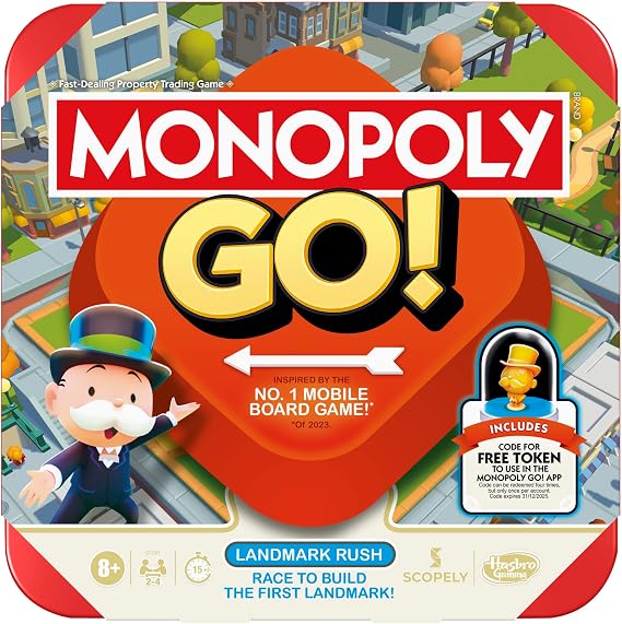 Hasbro Gaming Monopoly GO! Strategiespiel für Kinder ab 8 Jahren für 2-4 Spieler Familienfeierspiele für Kinder und Erwachsene