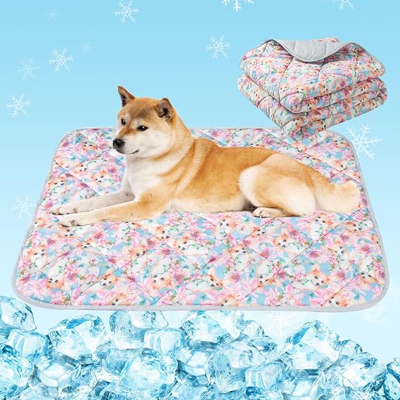 Dog Cooling Mat, Cat Self Cool Ice Pads,Lightweight Pet Cooling Pad Blanket Bed Cover,Puppies Summer Cool Tech Fabric,Washable Dog Sleeping Mat for Home & Outdoor,Keep Cool for Pets