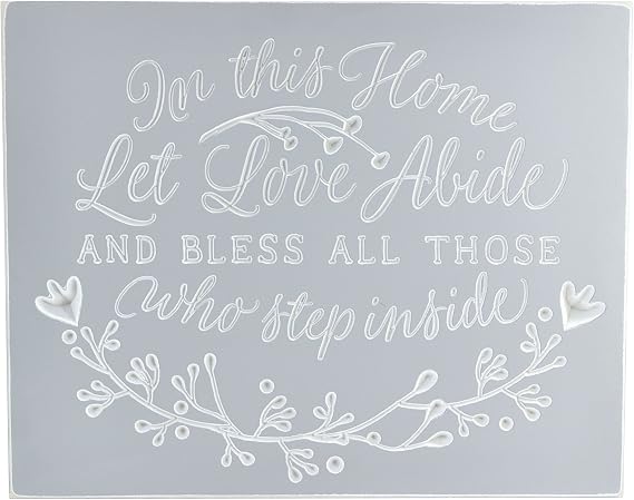 in This Home Let Love Abide and Bless All Those Who Step Inside Engraved Wood Wall Sign 12x15