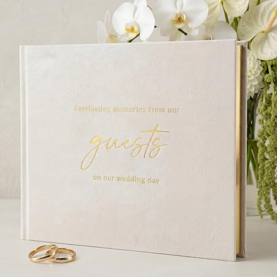 Beautiful Wedding Guest Book for Your Wedding Reception - Velvet Guestbook