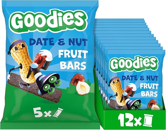 Goodies Kids Snack Date & Nuts Fruit Bars, 12 x 20 g