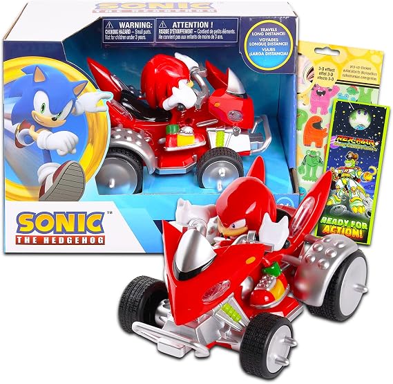 Sonic Toys Sonic The Hedgehog Knuckles Toy Race Car Set - Sonic Knuckles Gift Bundle Racecar Plus Stickers sonic racecar set sonic racecar set sonic toys, sonic racecar set, sonic gifts