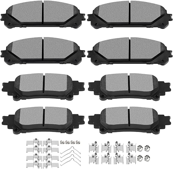 SCITOO Ceramic Front Rear Disc Brake Pad Set For TOYOTA Highlander 2014-19 | Fit For LEXUS For RX350 2010-2015,For LEXUS For RX450h 2010-2015,For TOYOTA For Sienna 2011-2019; D1324 D1391; 8PCS