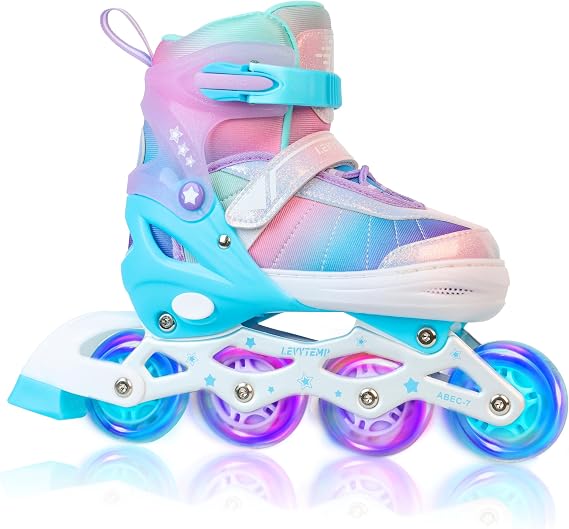 Kids Adjustable Inline Skates for Girls Boys and Adults, Blades Skate with Outdoor All Light Up Wheels for Beginner Youth Women
