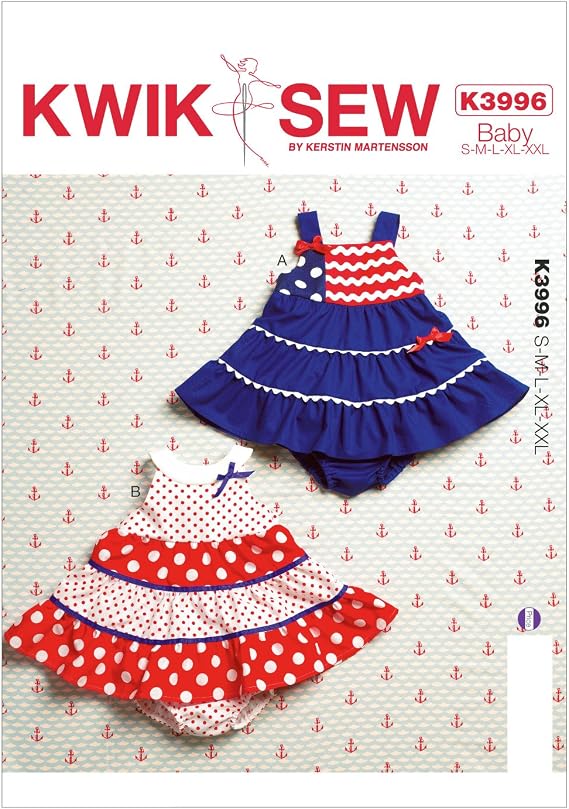 KWIK-SEW PATTERNS K3996OSZ Baby Dresses and Panties Sewing Template