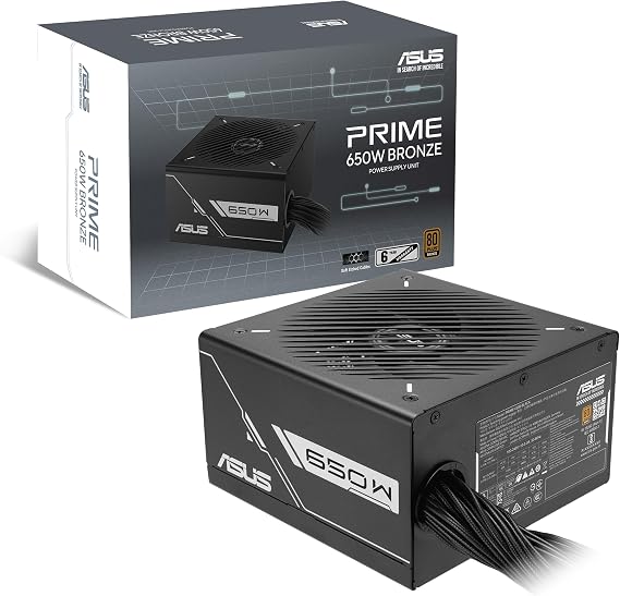 ASUS Prime 650W Bronze PSU Power Supply Unit, All-Around PC and Gaming Rigs, Durable Power Supply PRIME-650B-BLACK