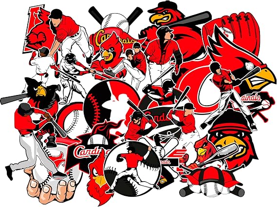 25pcs St Louis Baseball Stickers Pack for Laptop Water Bottle Car Window Scrapbook Helmet Skateboard Wall Cool Vinyl Decals for Kids Teens Adults Fans Gifts Mighty Inspired