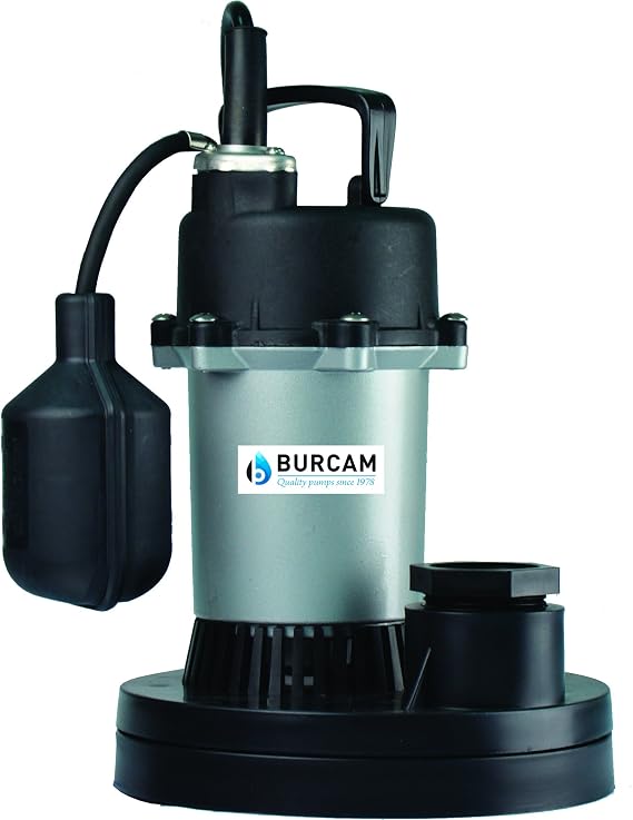 Bur-Cam 300500Z 1/3 HP Zinc Submersible Sump Pump With Tethered Float Switch