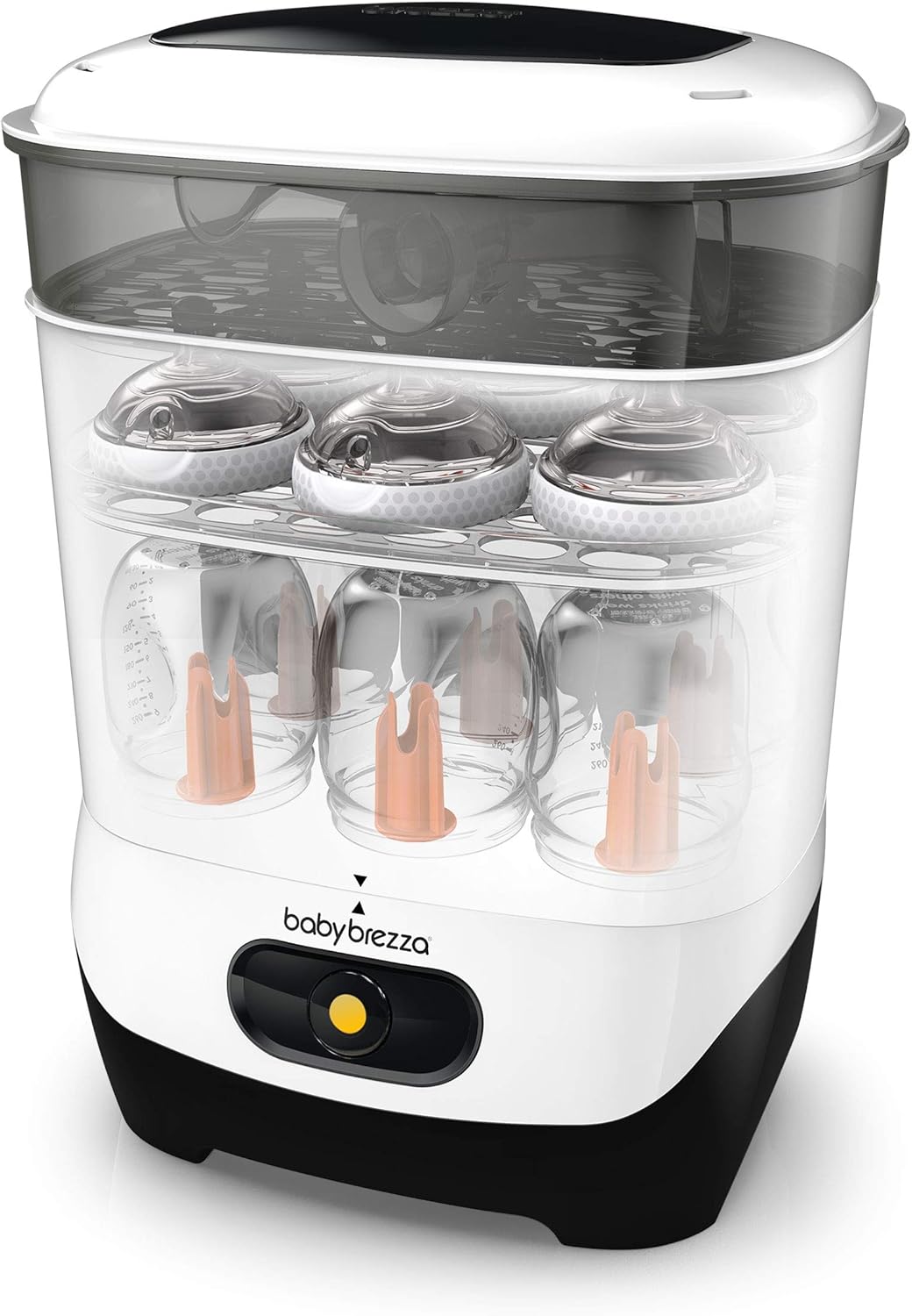 Baby Brezza 4 in 1 Baby Bottle Sterilizer Machine – Largest Capacity Electric Steam Sterilization – Pacifiers, Breast Pump Parts + Universal Sterilizing for All Bottles: Plastic, Glass, Large, Small