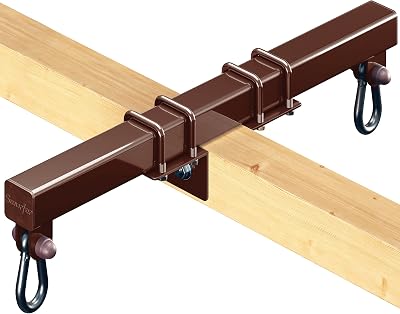 Swurfer Swingset Conversion Bracket - No Tree, No Problem, Convert Your Swingset into a Swurfset, Heavy Duty Horse Glider Bracket for Swing Set Attachment Brown