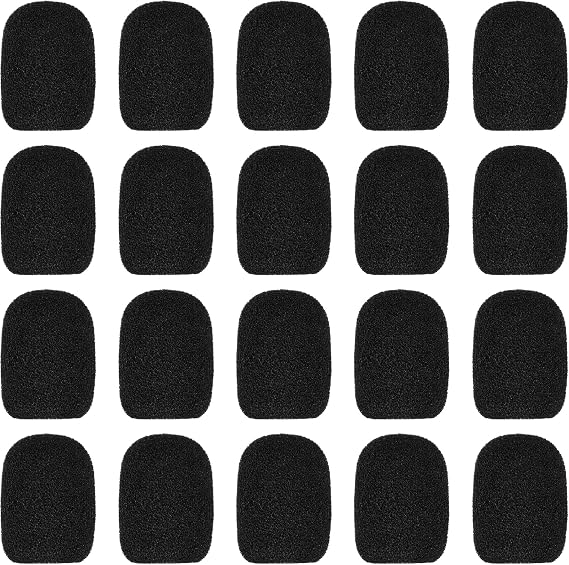 LICQIC Headset Microphone Foam Cover, Mini Windscreens Sponge, 20 Pcs