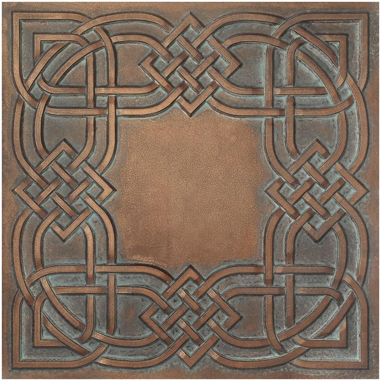 Tin Ceiling Tiles Peel and Stick, Easy to Install PVC Panels, 10-Pack,40 sq.ft Wall Decor for Bar Cafe Club PL61 10Piece Weather Copper