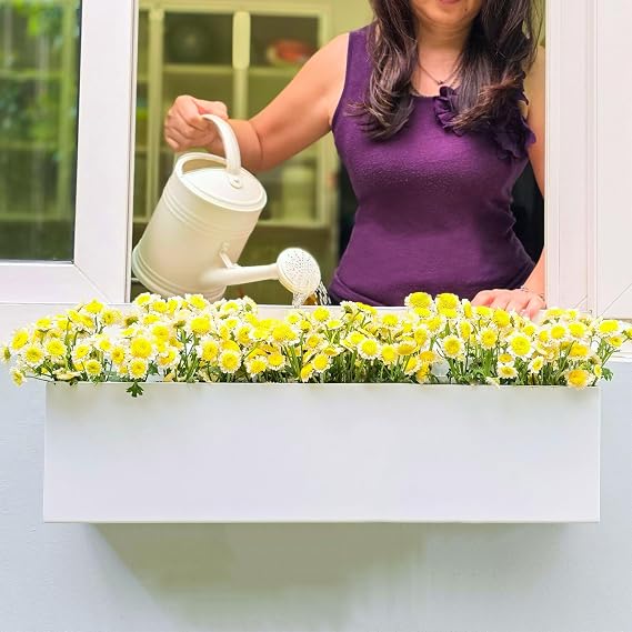 LaLaGreen Outdoor Wall Planters (24in, 2 Pack) Window Flower Box for Plants