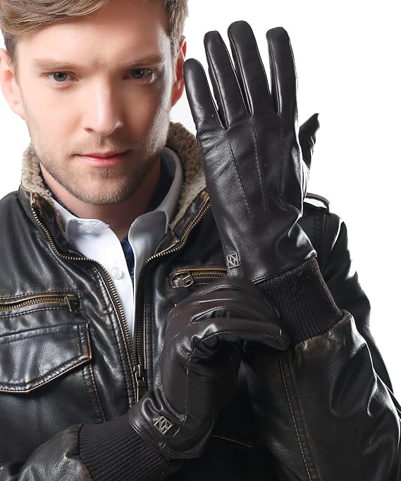 Men's Nappa Leather Gloves Classic Gloves Winter Warm Gloves